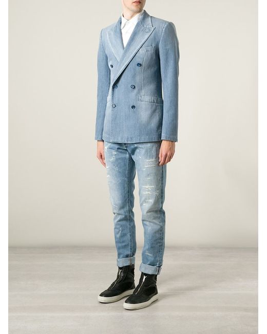 \u0026 Gabbana Double Breasted Denim Jacket 