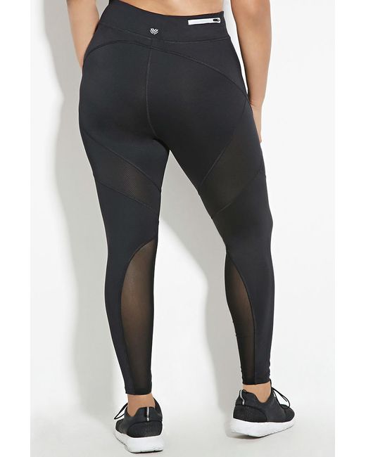 Plus Size Black Mesh Inset Skinny Leggings Plus Size Black Mesh Inset Skinny Leggings