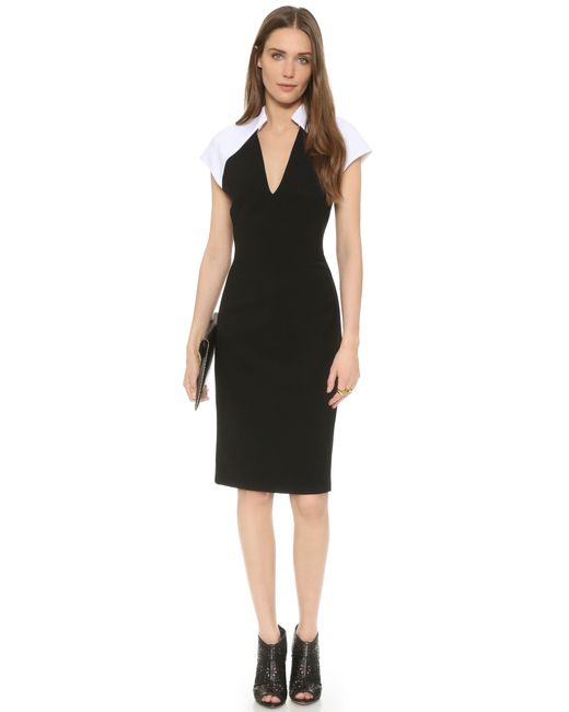 inna dress with contrast sleeves black white in black black white lyst inna dress with contrast sleeves black white in black black white lyst