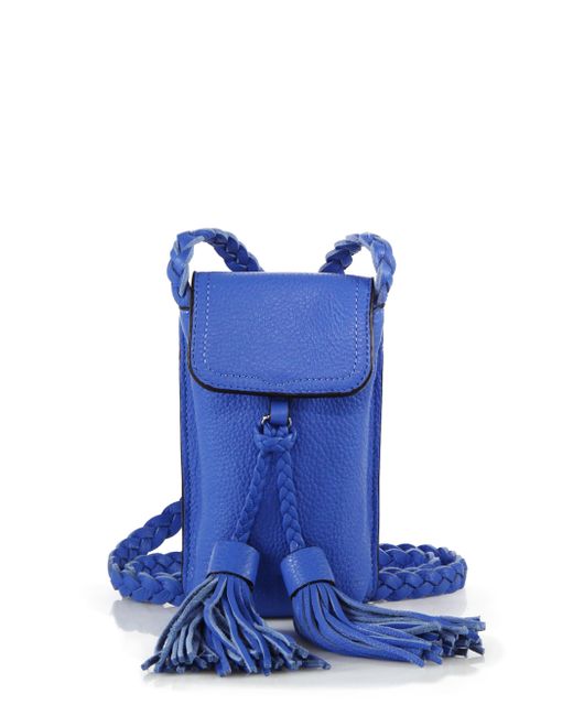 Rebecca minkoff Isobel Leather Smartphone Crossbody Bag in Blue (denim blue) | Lyst