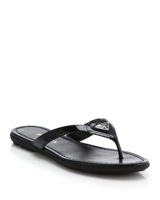 prada flat leather thong sandals