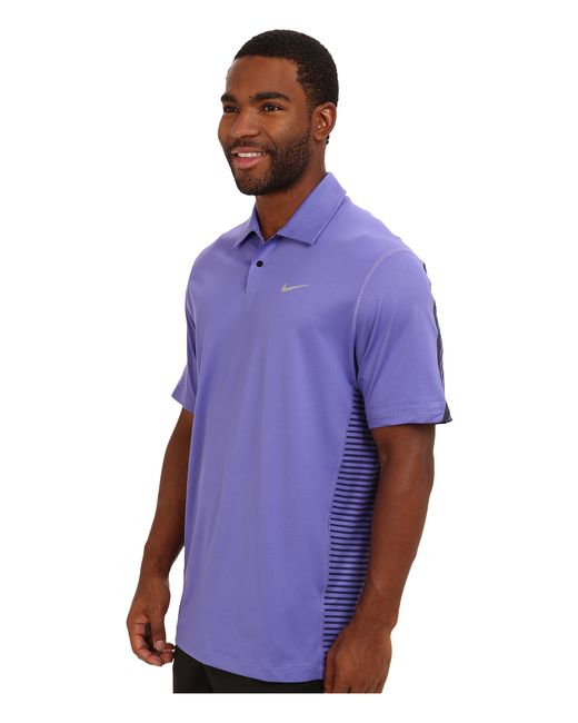 Nike Purple Tiger Woods Engineered Stripe Polo for men