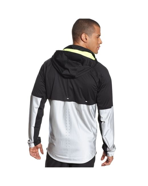 Nike Shield Flash Hooded Running Jacket in Black for | Lyst