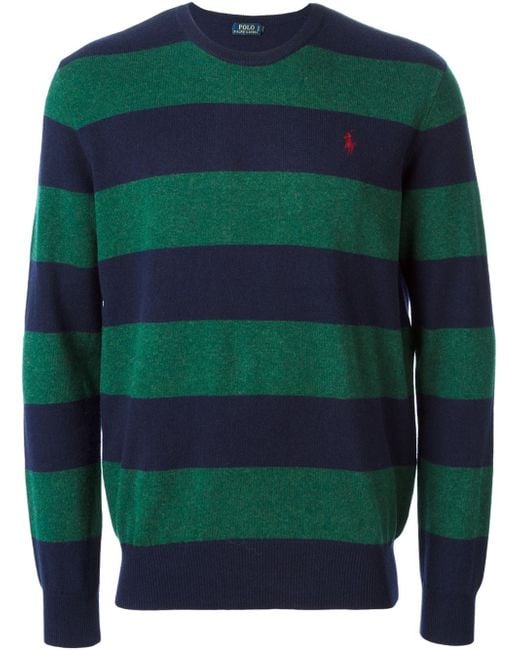 Polo Ralph Lauren Green Striped Sweater for men