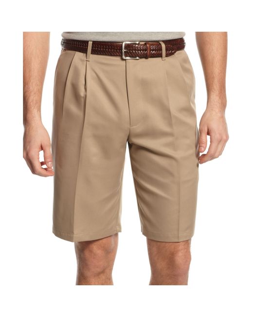 Dockers Double Pleat Microfiber Shorts in Natural for Men | Lyst