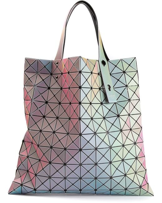 Bao Bao Issey Miyake Multicolor Iridescent Cross Squares Shopper Tote