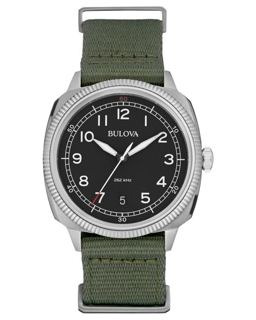 Bulova Men's Uhf Military Green Nylon Strap 42mm Watch 96b229 for Men | Lyst