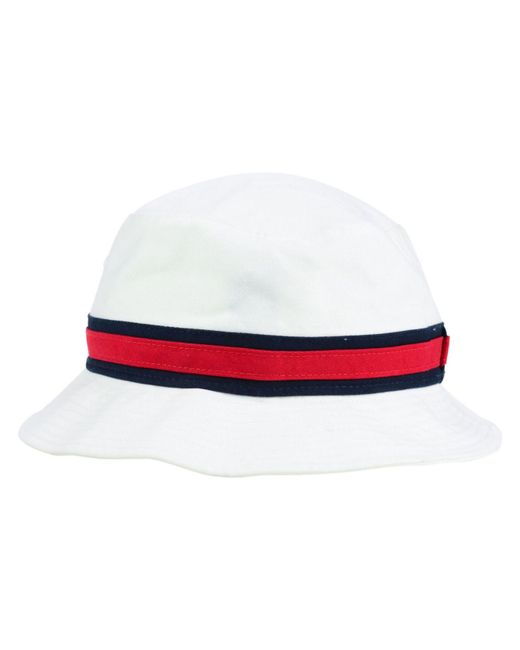 47 Brand White Washington Nationals Striped Bucket Hat