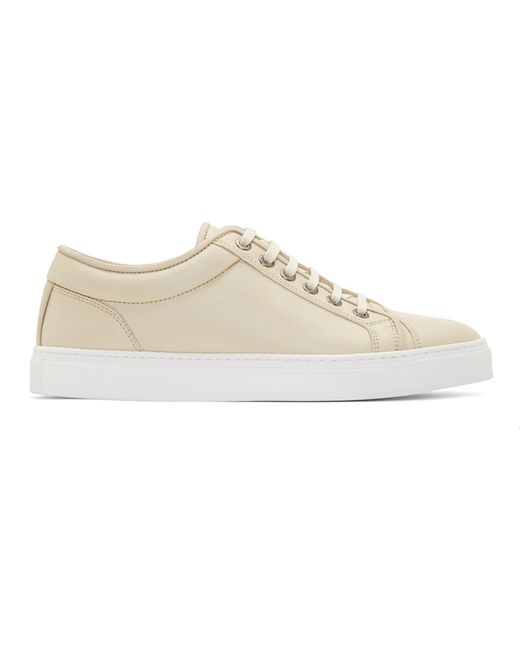 beige leather sneakers