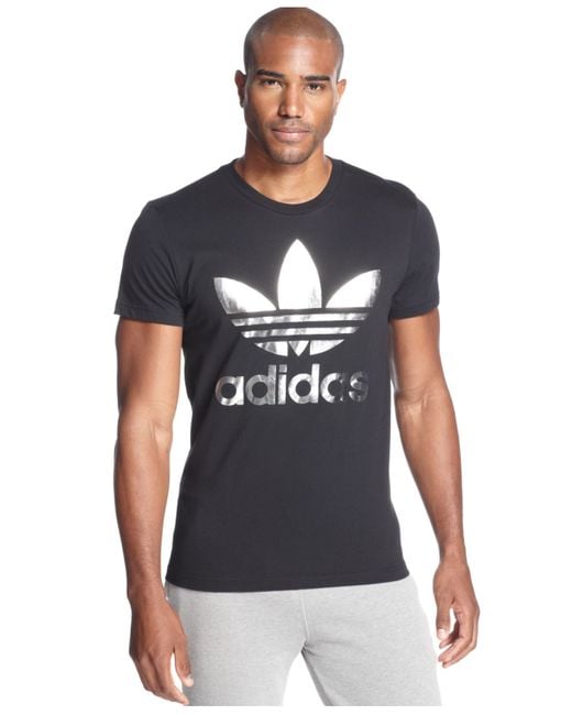 Adidas Black Metallic Trefoil T-Shirt for men