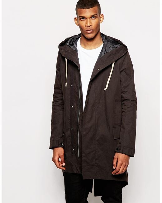 ASOS Fishtail Parka Jacket In Black for men