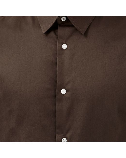 River Island Chocolate Brown Long Sleeve Shirt for men