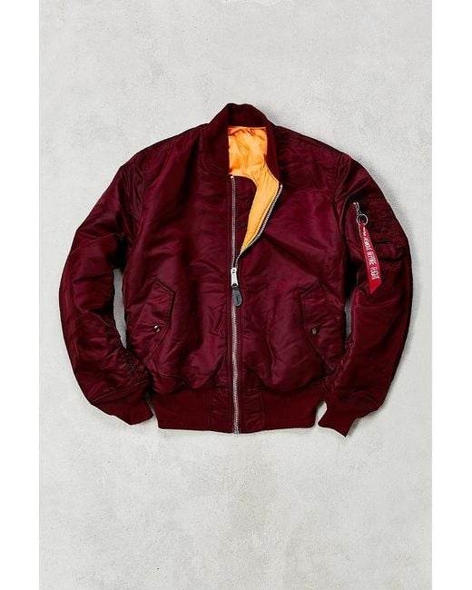 Alpha Industries Red Classic-fit Ma-1 Bomber Jacket for men
