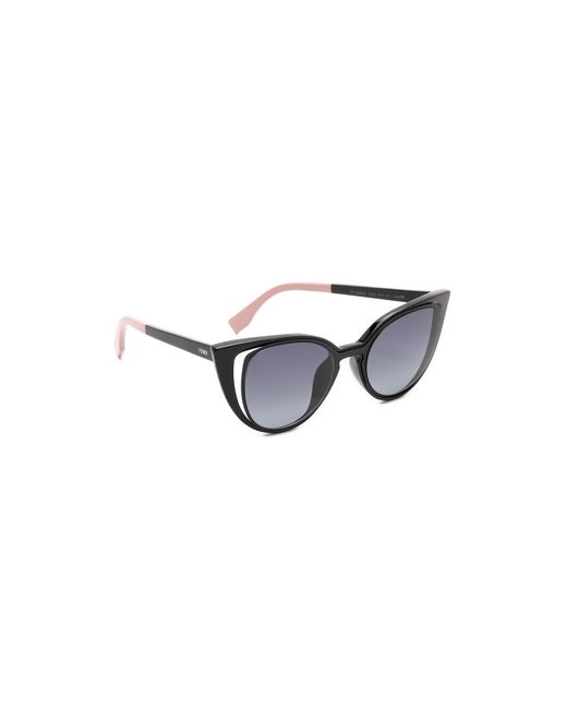 Fendi Cutout Cat Eye Sunglasses in Black | Lyst