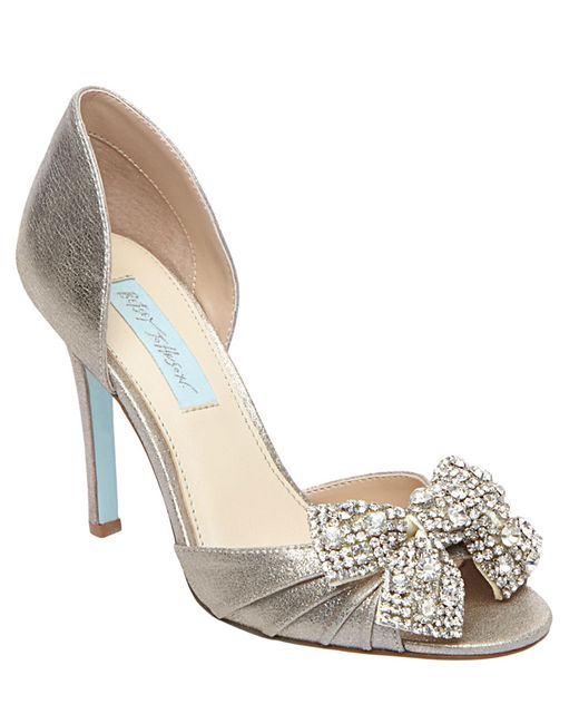 mesh and satin crystal pumps betsey johnson x db