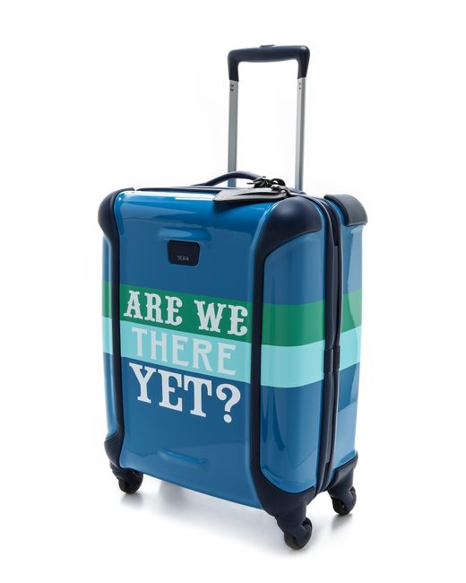 Tumi Blue Jonathan Adler Are We There Yet Continental Carry On