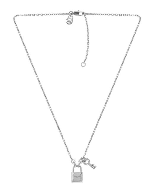 Michael kors silver padlock necklace Clearance