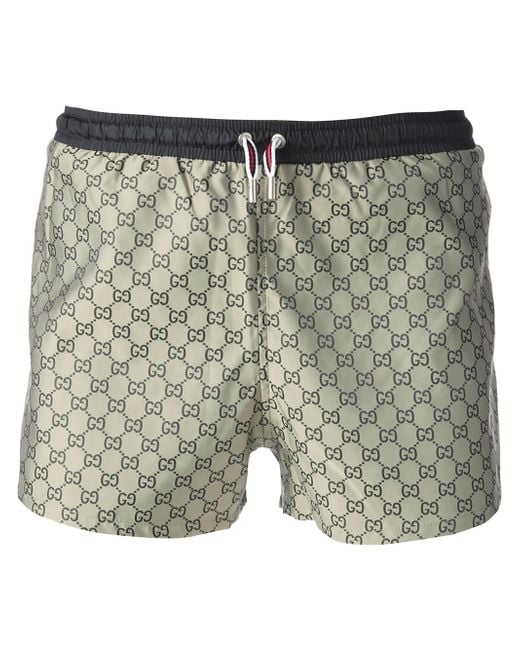 Gucci Natural Geometric Pattern Swim Shorts for men