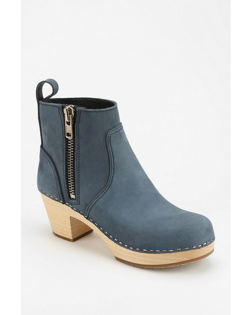 Swedish Hasbeens Blue Zip It Emy Ankle Boot