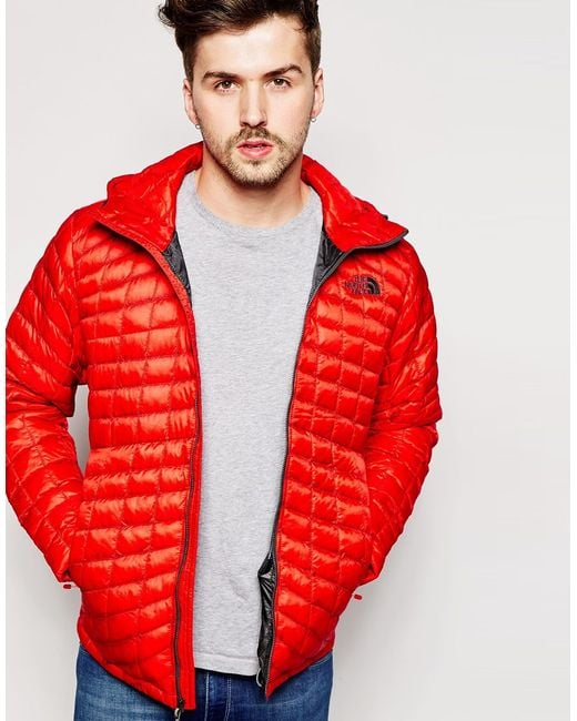 The North Face Red Thermoball Jacket With Hood for men