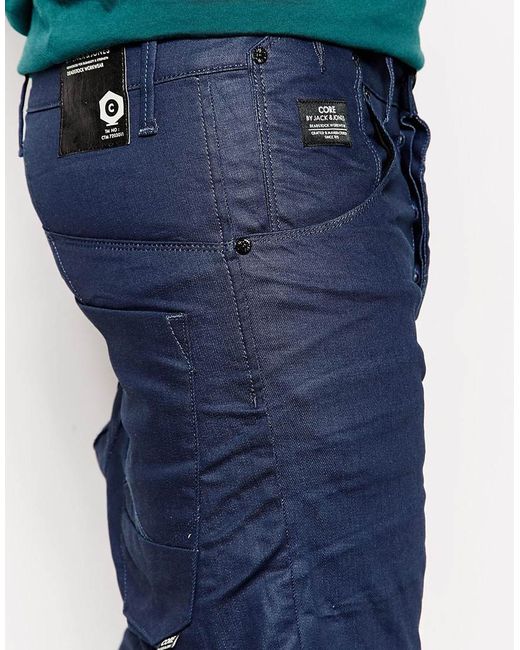 Jack & Jones Coated Slim Fit Jeans in Blue for Men | Lyst