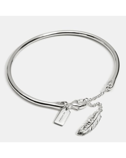 COACH Metallic Sterling Feather Bracelet