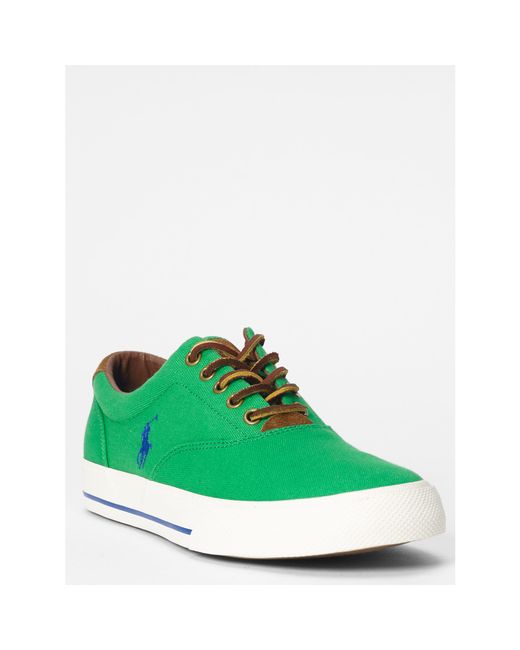 Polo Ralph Lauren Vaughn Canvas Sneaker in Green for Men | Lyst