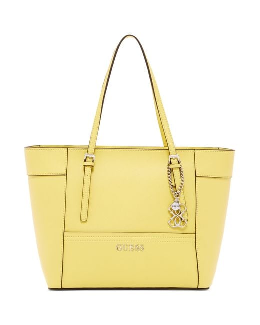 Guess Delaney Small Classic Tote in Yellow | Lyst