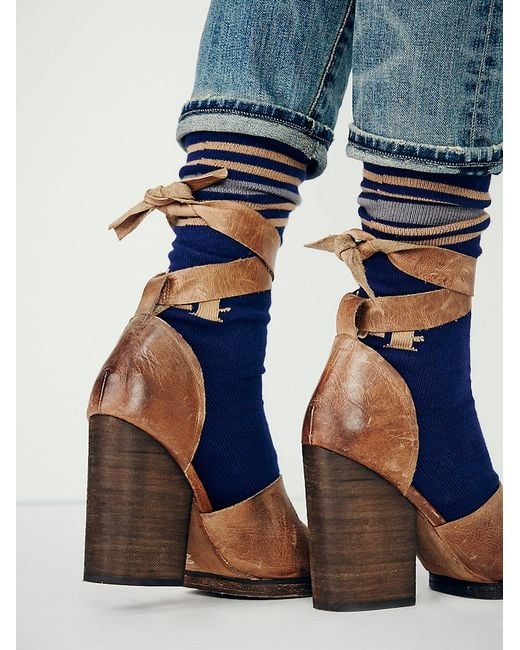 wrap heels tan