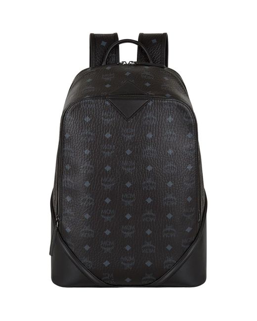 MCM Black Medium Duke Visetos Backpack
