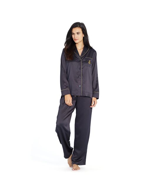 Ralph Lauren Black Satin Pajama Set