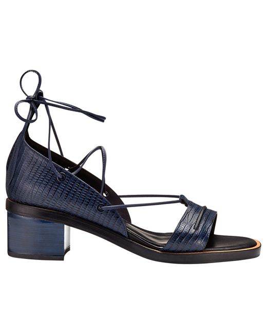 Whistles Nevine Leather Block Heel Lace Up Sandals in Blue Lyst UK