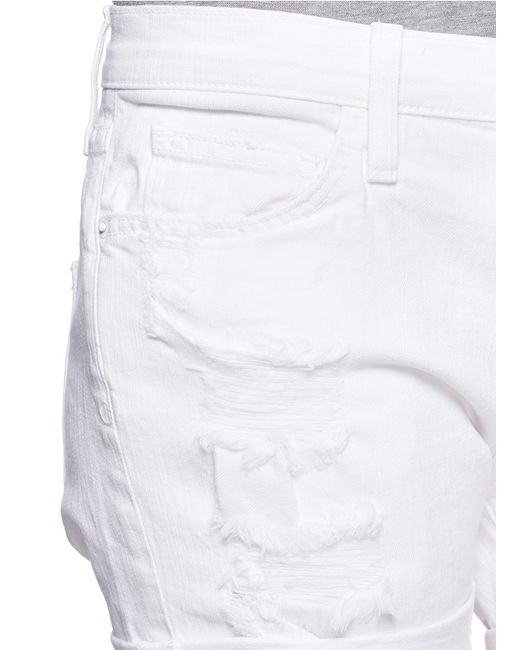 Slouchy' Cut Off Ripped Denim Shorts 