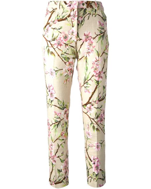 Cherry Blossom Print Trousers | Lyst