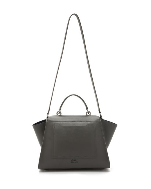 Zac Posen Grey Leather Eartha Iconic Core Top Handle Bag Zac Posen