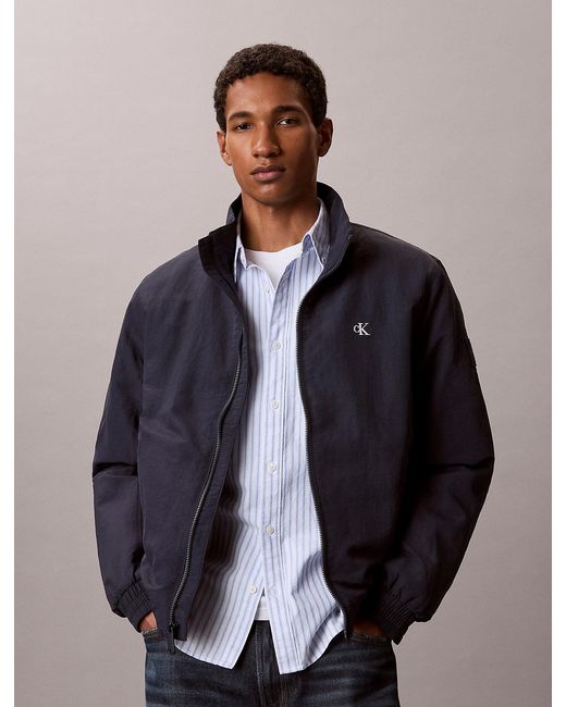 Calvin Klein Blue Padded Nylon Zip-Up Jacket for men