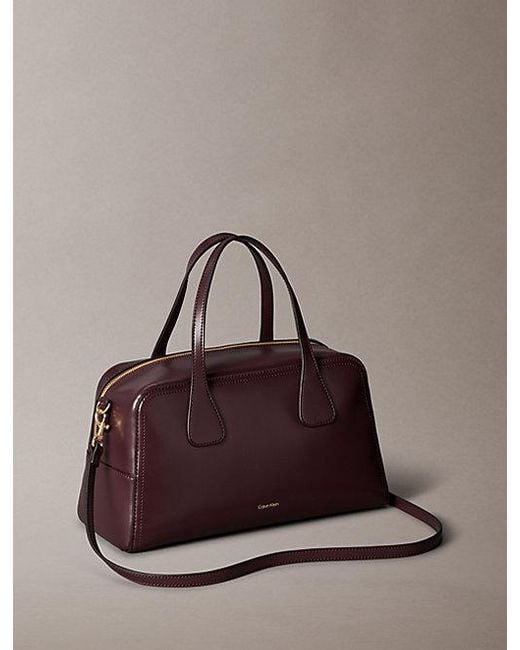 Calvin Klein Brown Monogram Hardware Bowling Bag