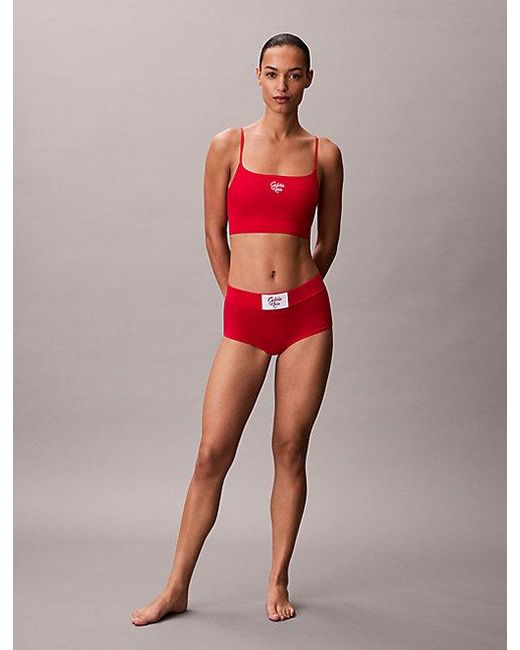 Calvin Klein Red Unlined Bralette Graphic