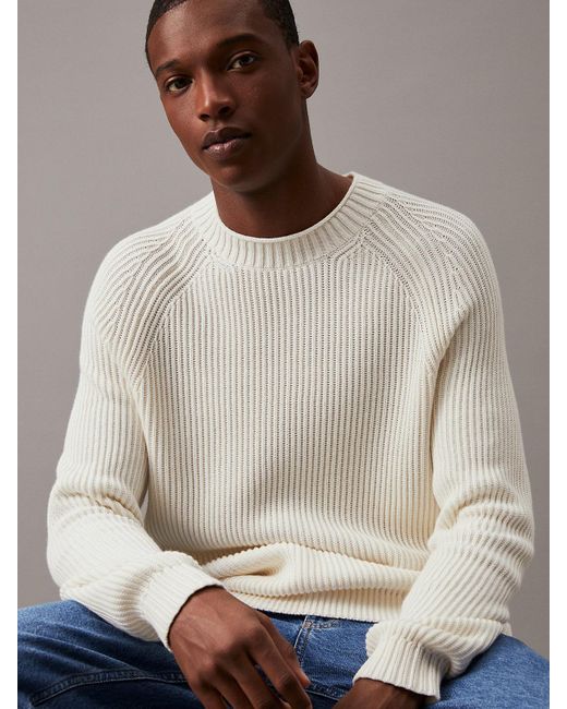 Pull en coton côtelé Calvin Klein pour homme en coloris Gray