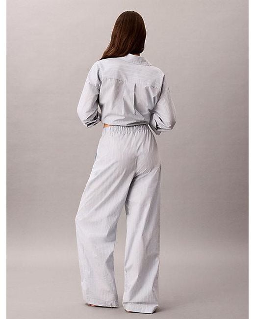 Calvin Klein Gray Pyjama Pants Cotton Poplin