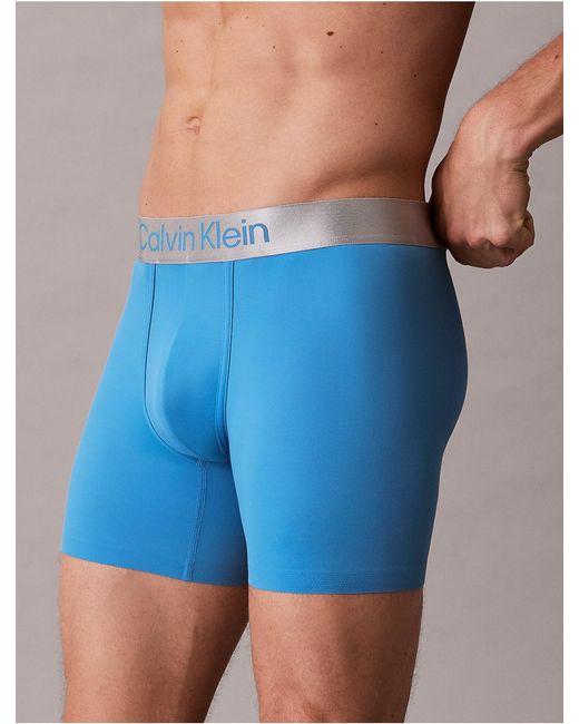 Calvin Klein Blue Brushed Microfiber Stretch Boxer Brief for men