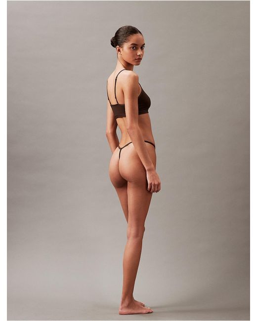 Calvin Klein Gray Ideal Micro String Thong