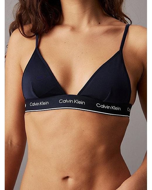 Calvin Klein Triangel Bikinitop in het Brown