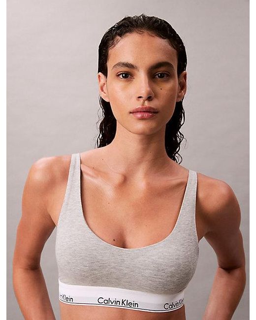 Calvin Klein Gray Lightly Lined Bralette Icon Cotton Modal