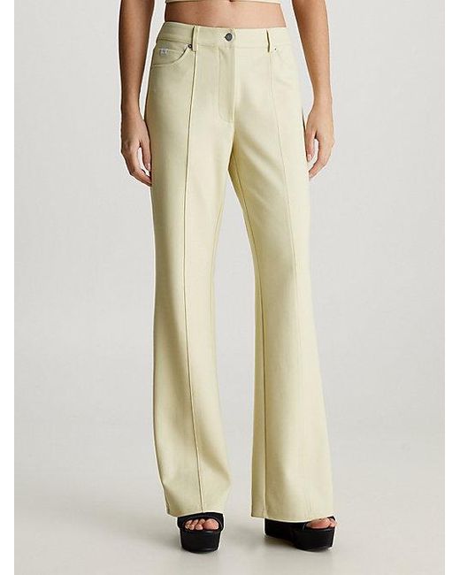 Pantalones bootcut revestidos de punto milano Calvin Klein de color Natural