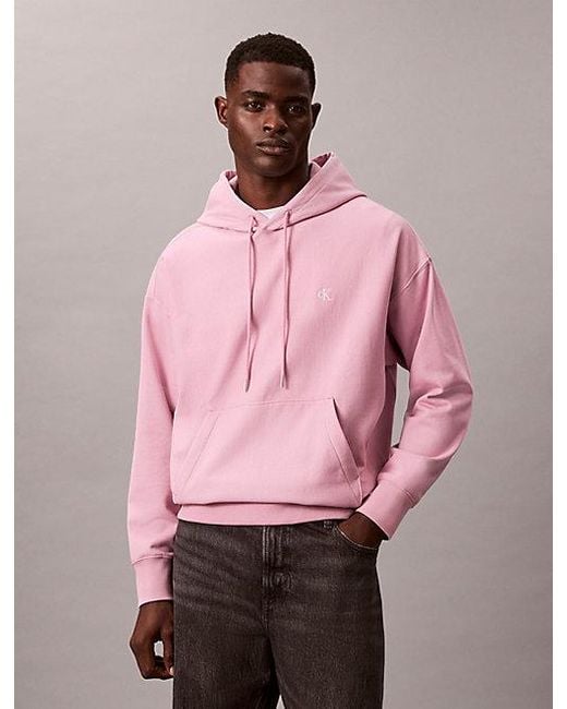 Calvin Klein Pink Jeans Relaxed Monogram Hoodie for men