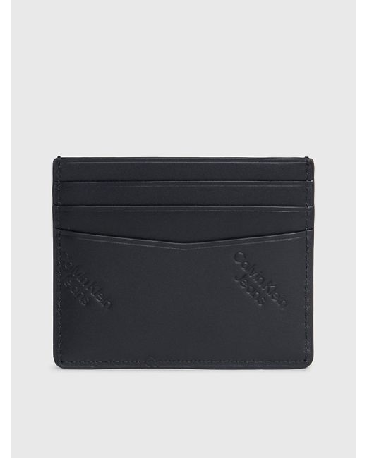 Porte-cartes en cuir avec logo Calvin Klein pour homme en coloris Black