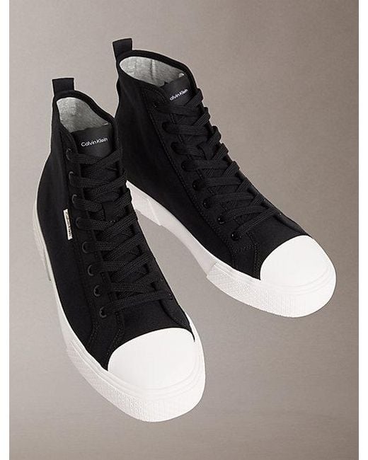 Calvin Klein Metallic Ck Leo Cotton Canvas High Top Trainers for men