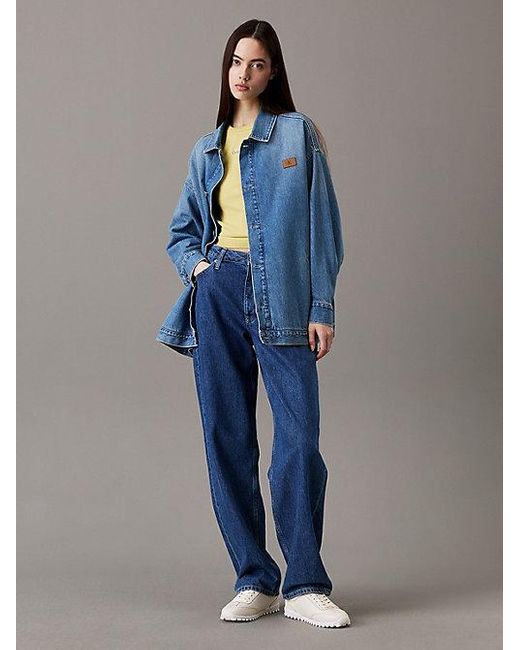 Calvin Klein Relaxed Denim Overhemdjack in het Blue