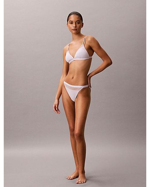 Calvin Klein Brown Triangle Bra Sheer Modal Mesh